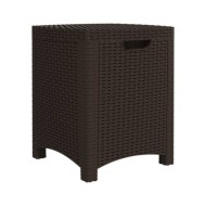 Salon de jardin 3 pcs avec coussins Rotin PP Marron