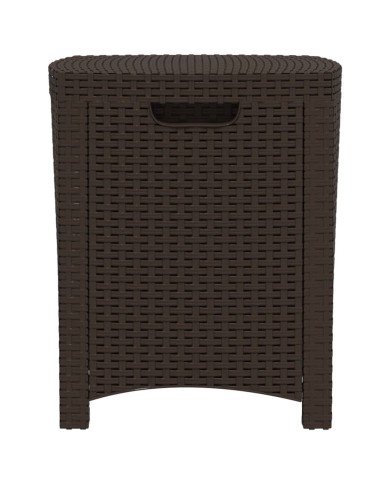 Salon de jardin 3 pcs avec coussins Rotin PP Marron