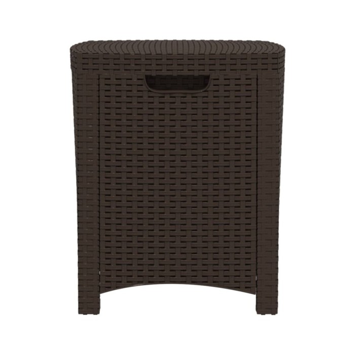 Salon de jardin 3 pcs avec coussins Rotin PP Marron