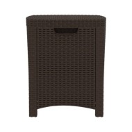 Salon de jardin 3 pcs avec coussins Rotin PP Marron