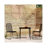 Ensemble de salle à manger de jardin 3 pcs Noir