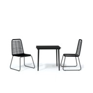 Ensemble de salle à manger de jardin 3 pcs Noir