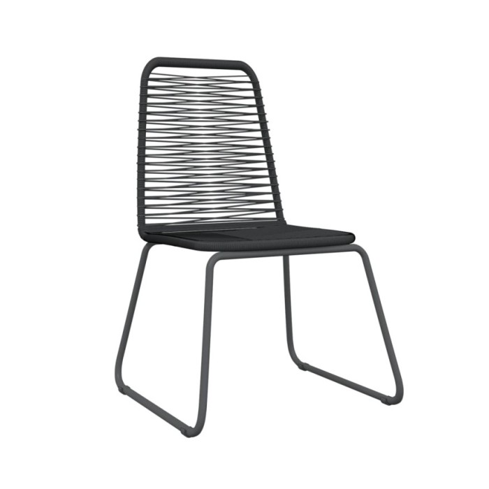 Ensemble de salle à manger de jardin 3 pcs Noir