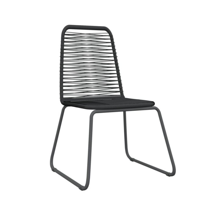 Ensemble de salle à manger de jardin 3 pcs Noir