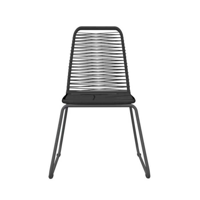 Ensemble de salle à manger de jardin 3 pcs Noir
