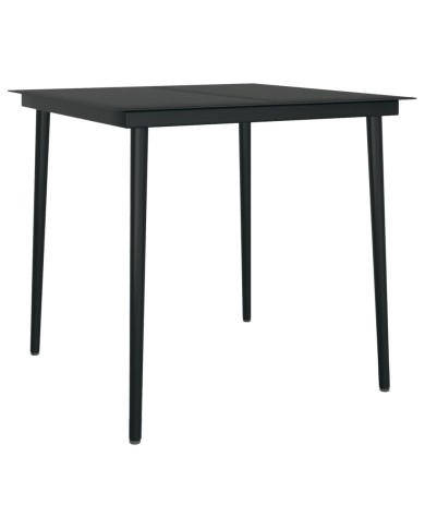 Ensemble de salle à manger de jardin 3 pcs Noir