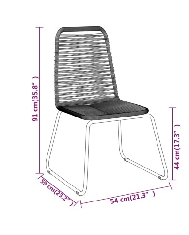 Ensemble de salle à manger de jardin 3 pcs Noir