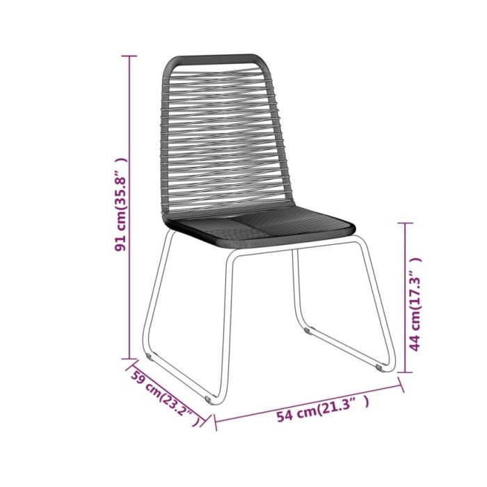 Ensemble de salle à manger de jardin 3 pcs Noir