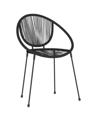 Ensemble de salle à manger de jardin 3 pcs Noir