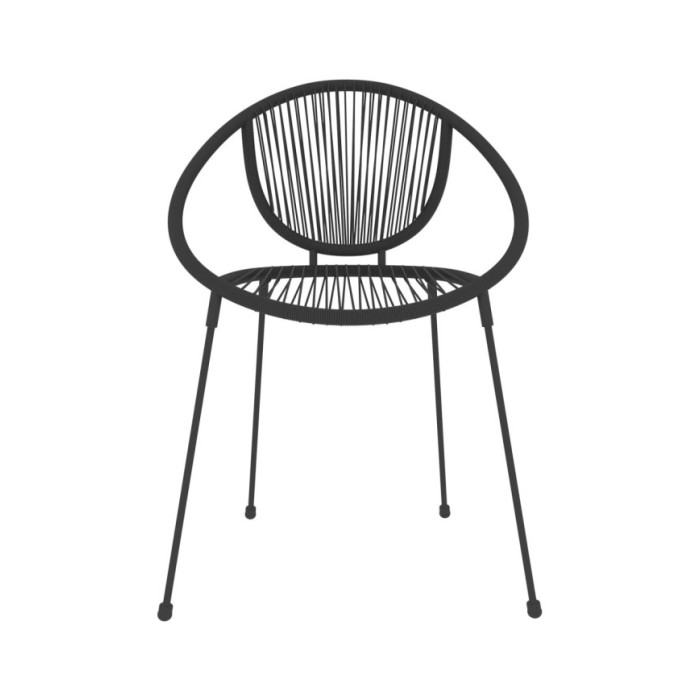 Ensemble de salle à manger de jardin 3 pcs Noir