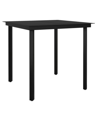 Ensemble de salle à manger de jardin 3 pcs Noir