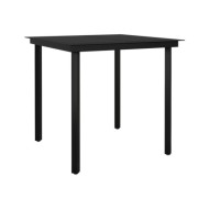 Ensemble de salle à manger de jardin 3 pcs Noir