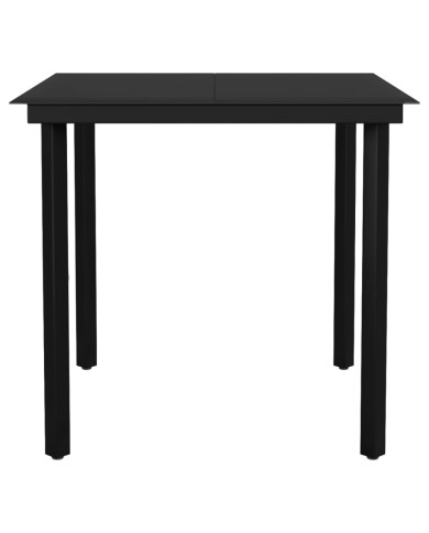 Ensemble de salle à manger de jardin 3 pcs Noir