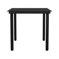 Ensemble de salle à manger de jardin 3 pcs Noir