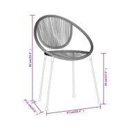 Ensemble de salle à manger de jardin 3 pcs Noir