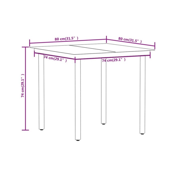 Ensemble de salle à manger de jardin 3 pcs Noir