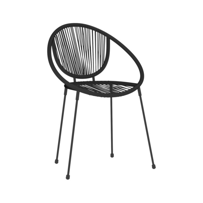 Ensemble de salle à manger de jardin 7 pcs Noir