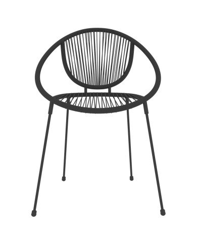 Ensemble de salle à manger de jardin 7 pcs Noir