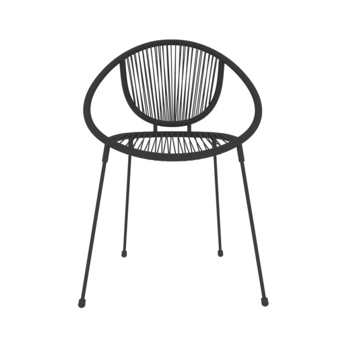 Ensemble de salle à manger de jardin 7 pcs Noir