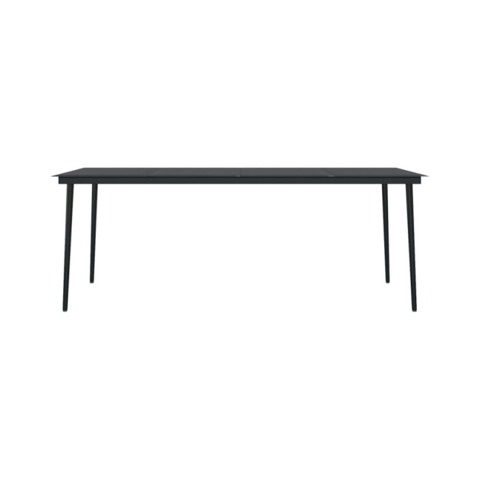 Ensemble de salle à manger de jardin 7 pcs Noir