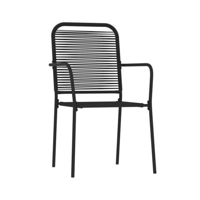 Ensemble de salle à manger de jardin 5 pcs Noir