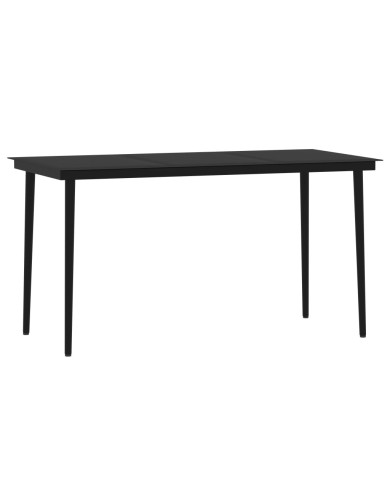Ensemble de salle à manger de jardin 5 pcs Noir
