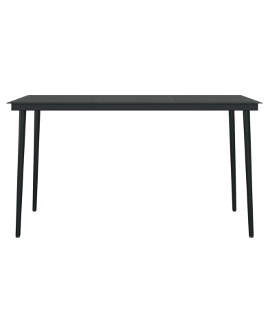 Ensemble de salle à manger de jardin 5 pcs Noir