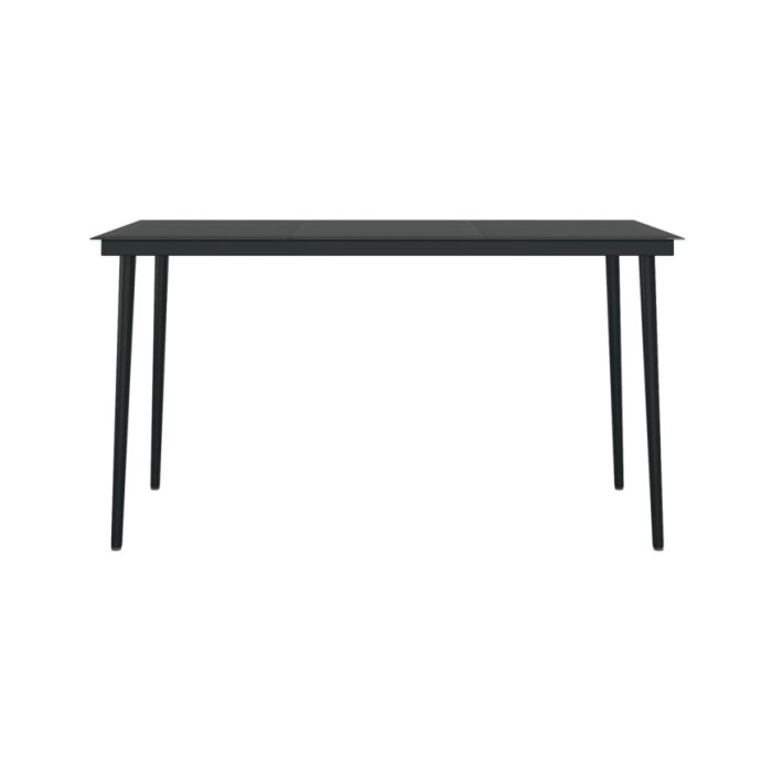 Ensemble de salle à manger de jardin 5 pcs Noir