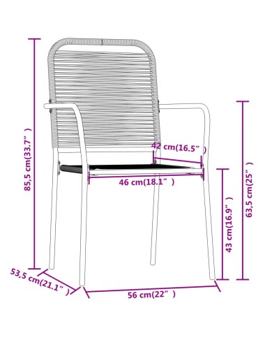 Ensemble de salle à manger de jardin 5 pcs Noir
