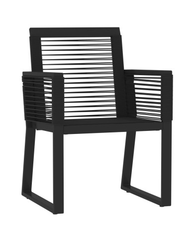 Ensemble de salle à manger de jardin 3 pcs Noir
