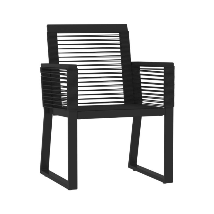 Ensemble de salle à manger de jardin 3 pcs Noir