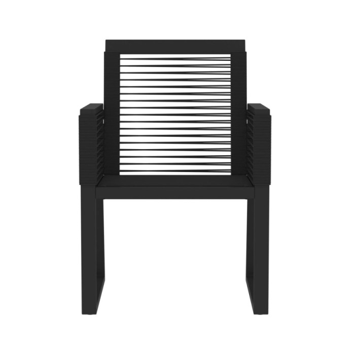 Ensemble de salle à manger de jardin 3 pcs Noir