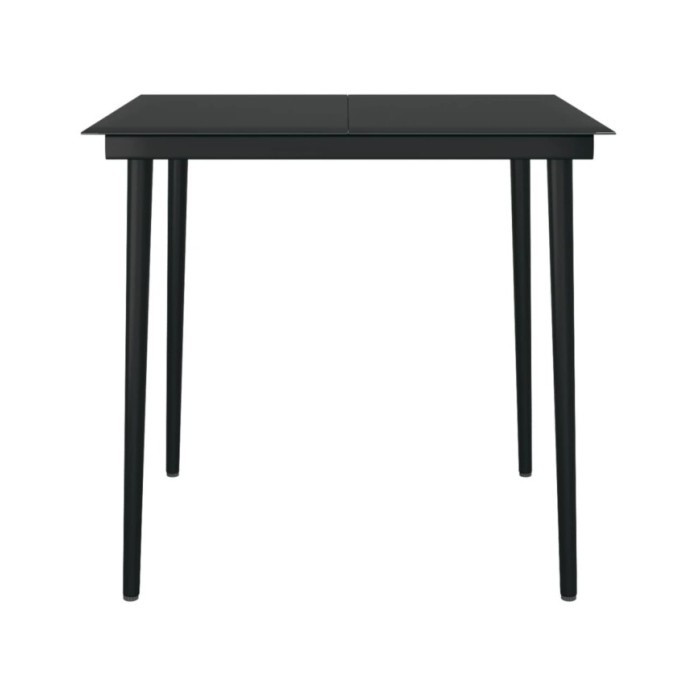Ensemble de salle à manger de jardin 3 pcs Noir