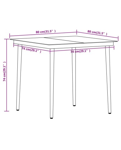 Ensemble de salle à manger de jardin 3 pcs Noir