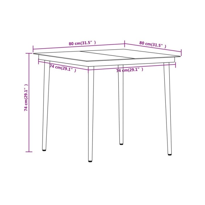 Ensemble de salle à manger de jardin 3 pcs Noir