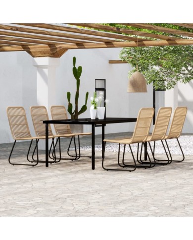 Ensemble de salle à manger de jardin 7 pcs Chêne