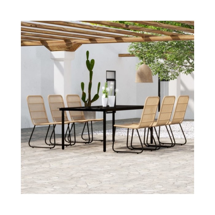 Ensemble de salle à manger de jardin 7 pcs Chêne