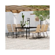 Ensemble de salle à manger de jardin 7 pcs Chêne