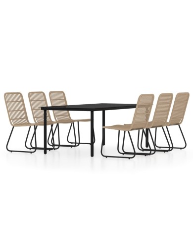 Ensemble de salle à manger de jardin 7 pcs Chêne