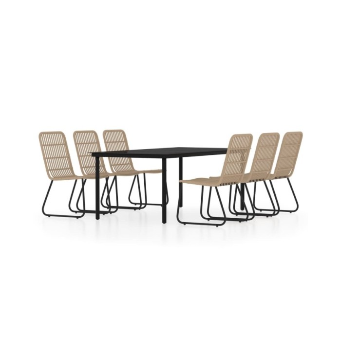 Ensemble de salle à manger de jardin 7 pcs Chêne