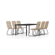 Ensemble de salle à manger de jardin 7 pcs Chêne