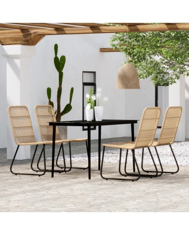 Ensemble de salle à manger de jardin 5 pcs Chêne
