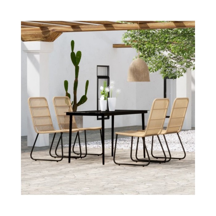 Ensemble de salle à manger de jardin 5 pcs Chêne