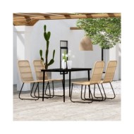 Ensemble de salle à manger de jardin 5 pcs Chêne