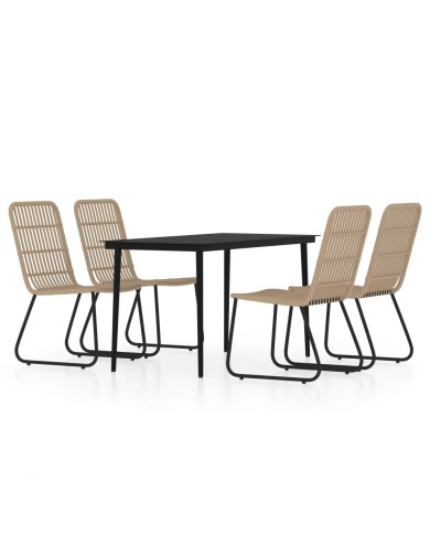 Ensemble de salle à manger de jardin 5 pcs Chêne