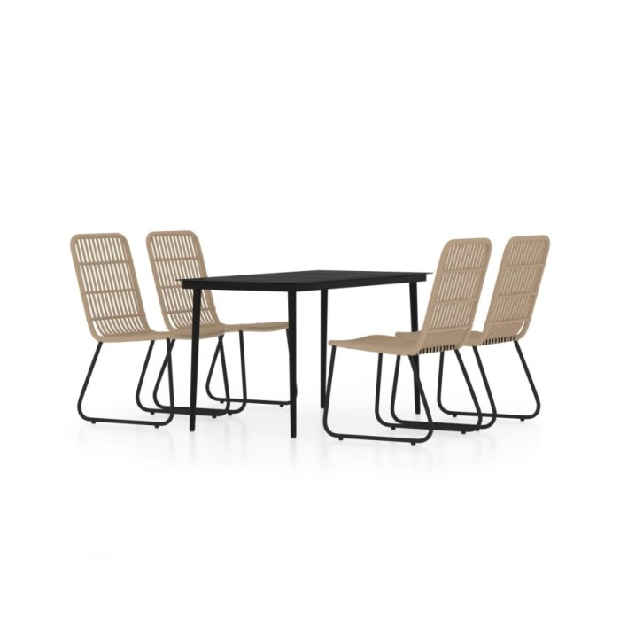 Ensemble de salle à manger de jardin 5 pcs Chêne