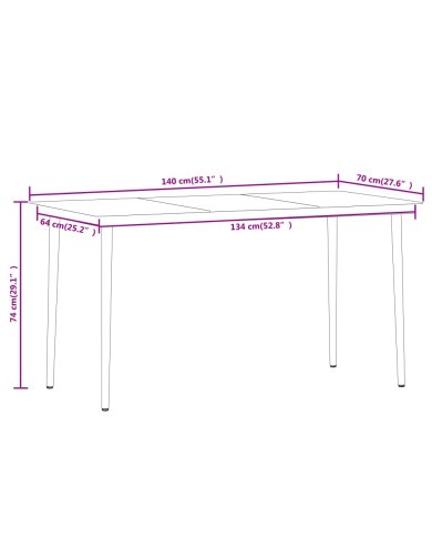 Ensemble de salle à manger de jardin 5 pcs Chêne