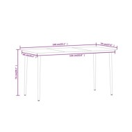 Ensemble de salle à manger de jardin 5 pcs Chêne