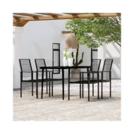 Ensemble de salle à manger de jardin 5 pcs Noir