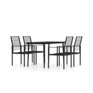 Ensemble de salle à manger de jardin 5 pcs Noir